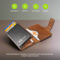Vintage PU leather RFID Blocking credit Card Holder Wallet for Men