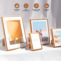 Alloy A4 SIZE GOLD PHOTO FRAME