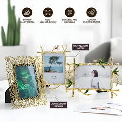 Photo Frame Custom Light Luxury Gold Branch Photo Frame