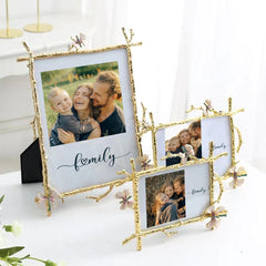Photo Frame Custom Light Luxury Gold Branch Photo Frame