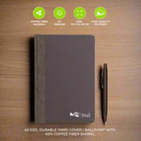 Coffee Notebook & Pen Set with Beige Gift Box