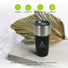 Double Wall SS Tumblers with Slide-Lock PP Lid 591ml