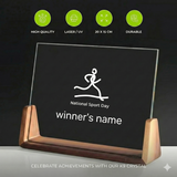 K9 Crystal  Blank Trophy Award Wooden Base