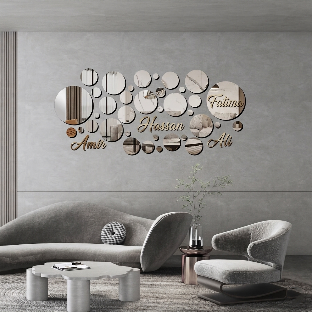 3D Mirror Wall Stickers, EEEkit Self-Adhesive Round Acrylic Wall Decals DIY