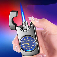 Cigarette Lighter with Watch Blue Flame