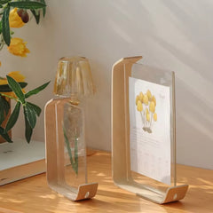 Log-colored Acrylic Creative Table Photo Frame