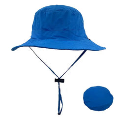 Foldable Embroidered Bucket Hat with Zipper Pocket