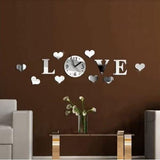 Acrylic Wall Clock for Love Shape Mirror