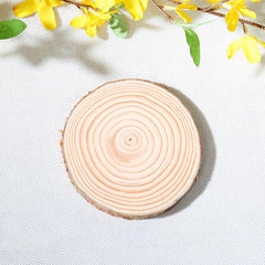 Natural Pine Round Unfinished Wood Slices Circles With Tree Bark Log Discs