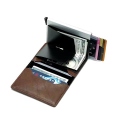 Vintage PU leather RFID Blocking credit Card Holder Wallet for Men