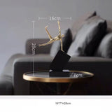 Modern Accessories Brass Running Little Golden Man Decoration Creative Art Living Room