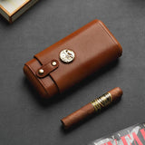 Portable Leather Cedar Wood Cigar Travel Humidor