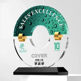 Custom Round K9 Crystal Glass Trophy Award for Employee Recognition