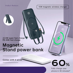 Magnetic Wireless Charger Power Bank with Usb Type-c