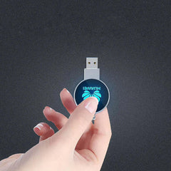 Custom Round metal LED logo light up usb flash drives