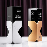 Black Crystal Glass Awards Trophy