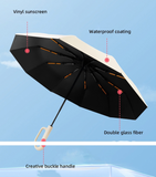 Windproof Auto Open 3-Fold Umbrella with Reinforced Ribs