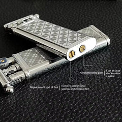 Luxurious Gold Slim Metal Lighter with Grinding Wheel