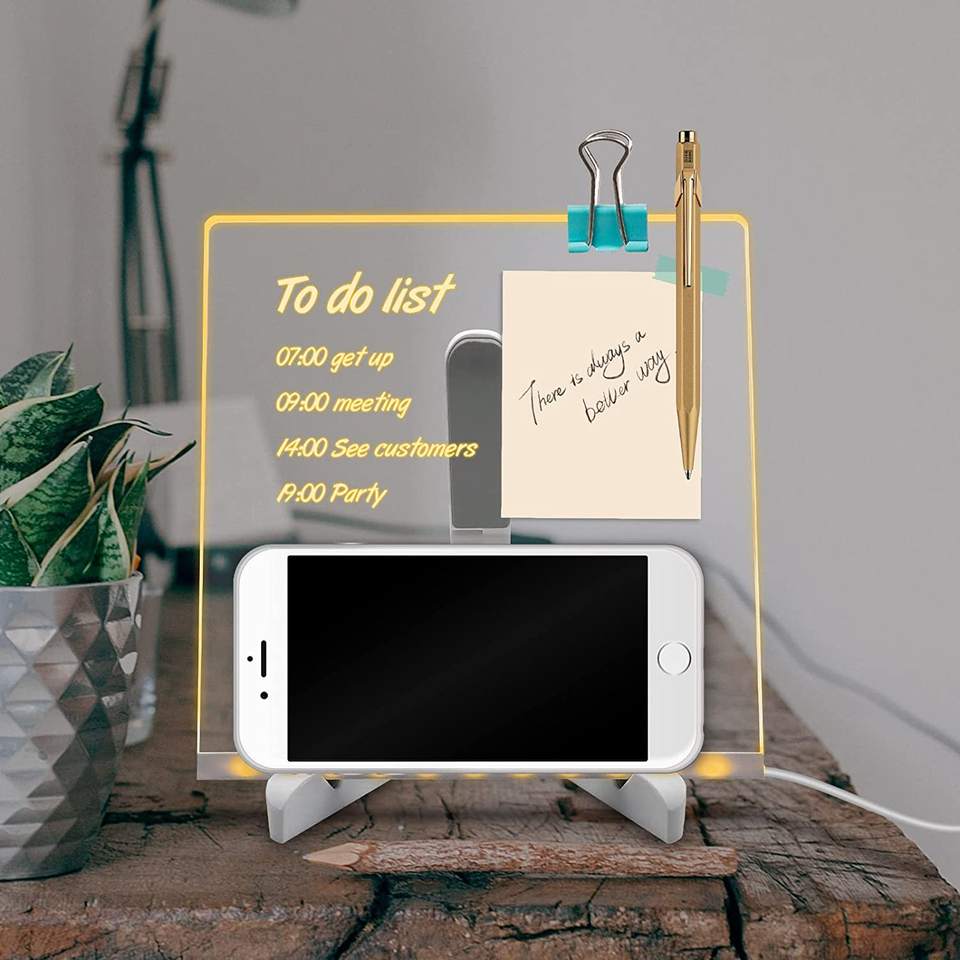 LED Night Light Beech Wooden Base Display Stand