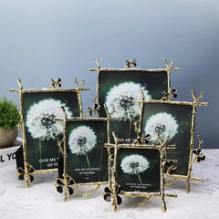 Metal Photo Frame Custom Creative Luxury Branch Photo Frame Table