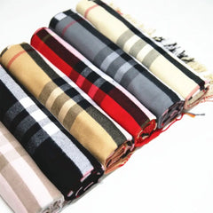 Famous Brand Designer Faux Cashmere Plaid Scarf