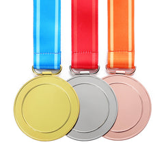 Award Medallion Metal Sport Blank Medals with Ribbon
