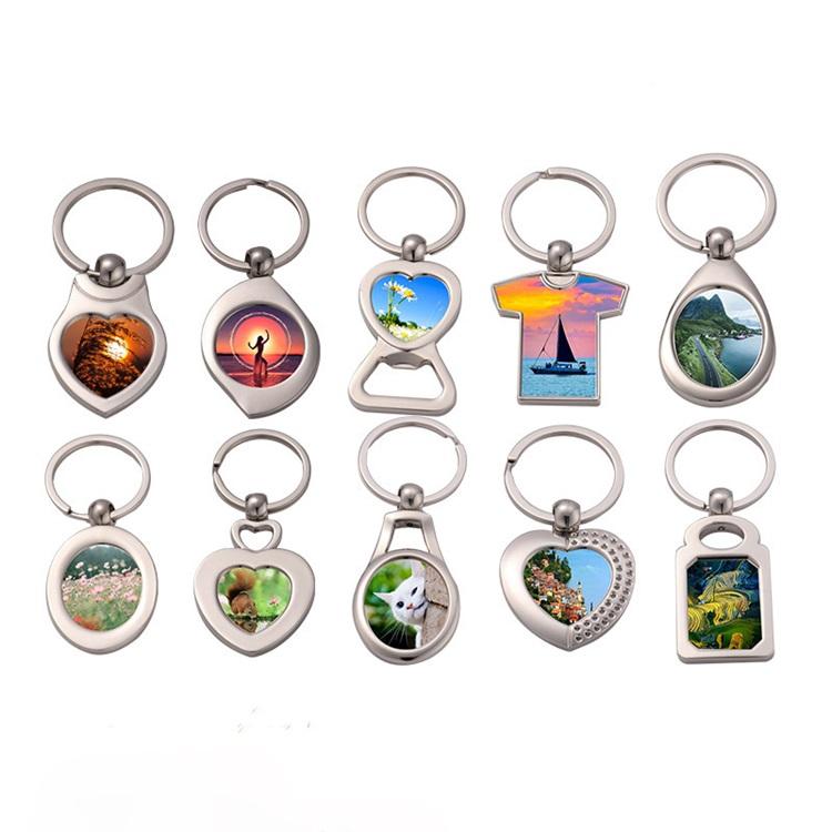 Metal Keychains Concave Paste Simple Personality Decorations DIY Sublimation Blank Key Buckle