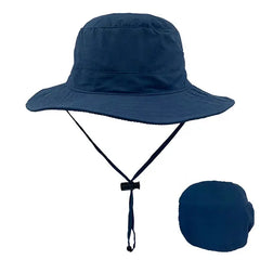 Foldable Embroidered Bucket Hat with Zipper Pocket