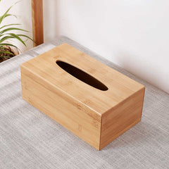 Bamboo Tissue Box with Sliding Bottom