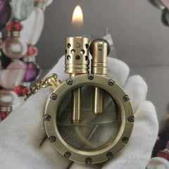 Transparent Oil Tank High-grade Brass Special-shaped Kerosene Lighter Collection Type Manual Lighter
