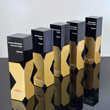 Black Crystal Glass Awards Trophy