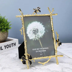 Metal Photo Frame Custom Creative Luxury Branch Photo Frame Table