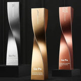 Metal Twisting Column Trophy Award with UV Printing