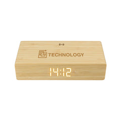 Bamboo Wireless Charger with Clock