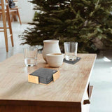 Eco- Neutral RPET Set of 6 Felt Coasters with Bamboo Stand