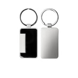 Metal Keychain Rectangle Gun Metal Matte Finish Plate