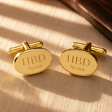 Personalized Cufflinks Titanium Steel Mirror Round Cuff