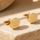 Personalized Cufflinks Titanium Steel Mirror Round Cuff