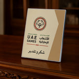 Two-Toned PU Leather Awards with Aluminum Frame & Stand in Luxury Box