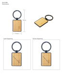 Metal Keychain with Bamboo