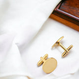Personalized Cufflinks Titanium Steel Mirror Round Cuff