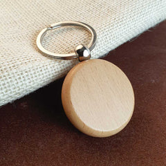 Round Wooden Keychain