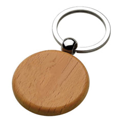 Round Wooden Keychain