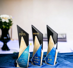 Personalized 3 layered Crystal Trophies