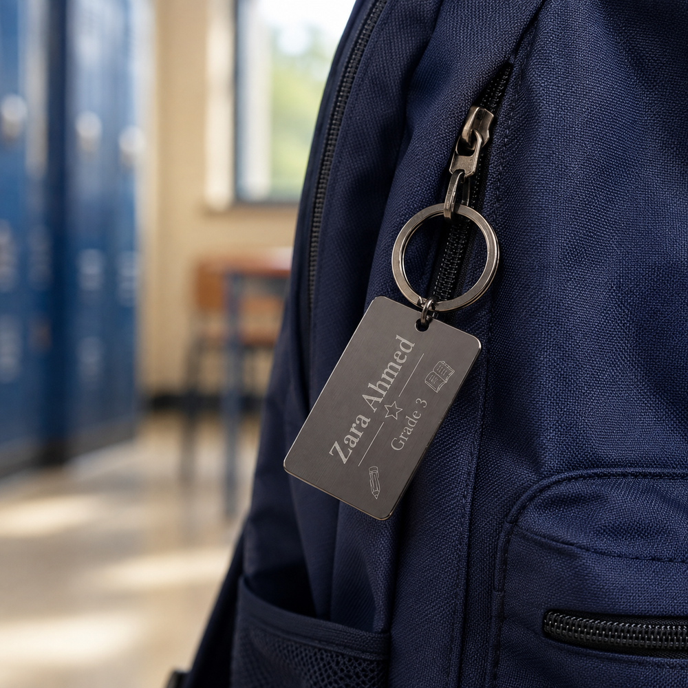 Simple Geometric Rectangular Keychain