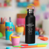 Personalized Stainless Steel Flask With Bamboo Lid