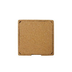 TEREVI - eco-neutral set of 4 Cork Coasters with Cork Stand