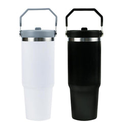 Tumbler with Handle & Straw SS Double Wall 900ml