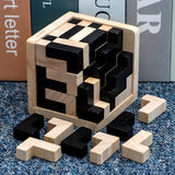 Montessori Early Education 3D wooden Block Jigsaw Puzzle Cubes
