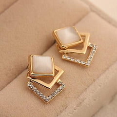 Multi-Geometric Cubic Diamond Personalized Earrings for Women